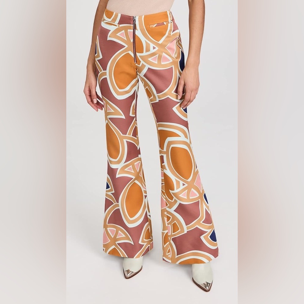 NWT Alexis Flared Daru Pant Abstract Orange - Picture 9 of 12